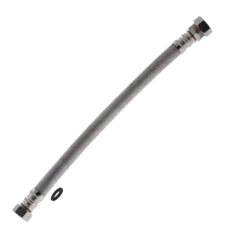 Jones Stephens 3/4in. FIP x 3/4in. COMP x 18in. Braided Stainless Steel Water Heater Connector S04354